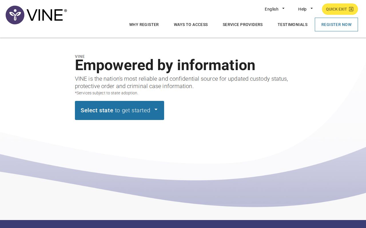 VINELink custody search and notification service interface